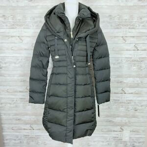 Tahari Puffer Coat S Black Copper Sheen O